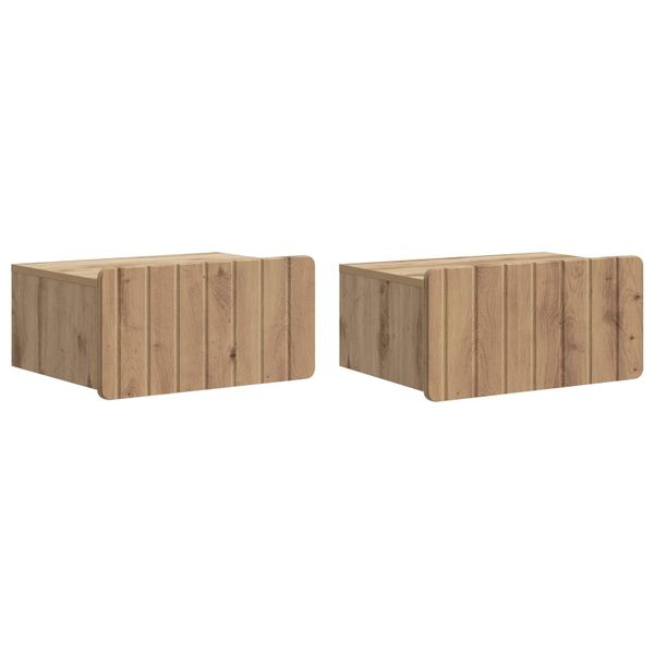 vidaXL Nástenná nočná skrinka 2 pcs Dub artisan 49 x 34,5 x 24 cm