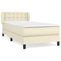 vidaXL Boxspring posteľ s matracom krémová 100x200 cm umelá koža