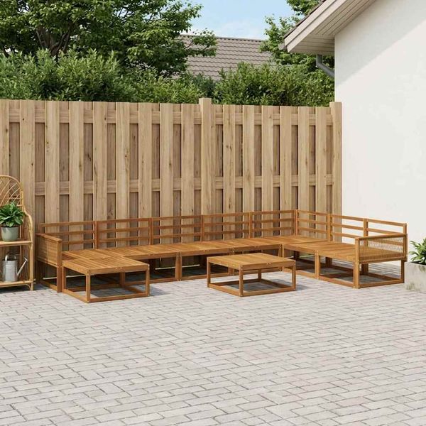 vidaXL Záhradná súprava gaučov 9 pcs Prírodná Pevné akáciové drevo