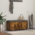 vidaXL Predsieňová lavica s vankúšom Údený Dub 100 x 38 x 46 cm