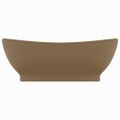 vidaXL Luxusné umývadlo, prepad, matné krémové 58,5x39 cm, keramika