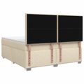 vidaXL Posteľ boxspring s matracom Krémová 140 x 190 cm Látka
