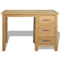 vidaXL Písací stôl s 3 zásuvkami 106x40x75 cm, dubový masív