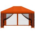 vidaXL Záhradný altánok so bočnými stenami 4 × 3 m Oranžová