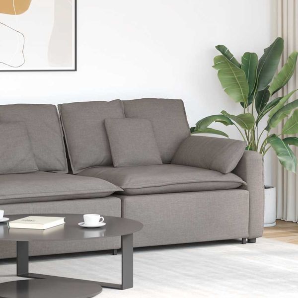 vidaXL Modulová opierka na ruky s vankúšmi, béžová 100 cm