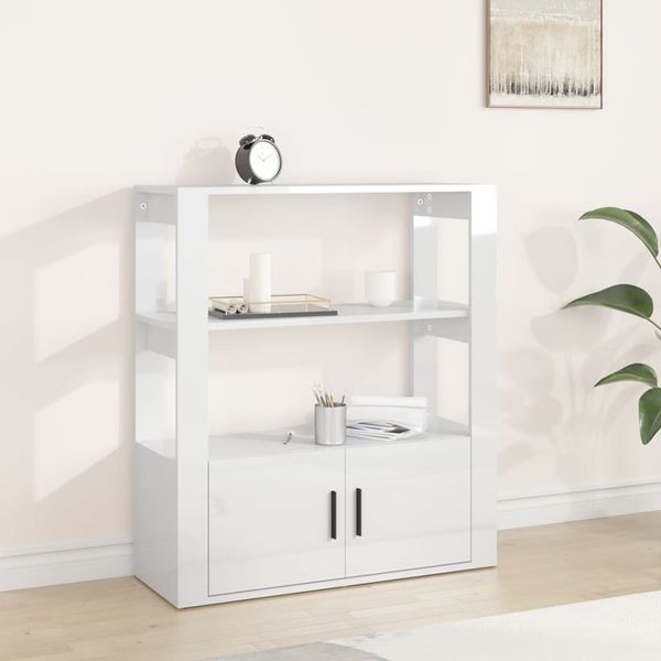 vidaXL Komoda lesklá biela 80x30x90 cm spracované drevo