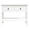vidaXL Konzolový stolík biely 100x35x75 cm masívne borovicové drevo