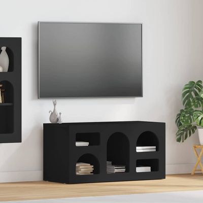 vidaXL TV skrinka ELST 80 x 35 x 40 cm Čierna Kompozitné drevo
