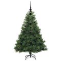 vidaXL Umelý vianočný stromček s 150 LED-i Zelená 120 cm PE a PVC