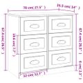 vidaXL Komoda biela 70x35,5x67,5 cm spracované drevo