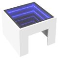 vidaXL Nočný stolík s nekonečnými LED biely 40x40x30 cm