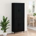 vidaXL Highboard Čierny dub 69,5 x 34 x 180 cm Kompozitné drevo