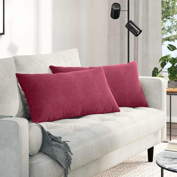vidaXL Vankúše na pohovku 2 pcs Víno červené 80 x 40 cm