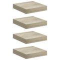 vidaXL Plávajúce nástenné police 4 ks, dubové 23x23,5x3,8 cm, MDF