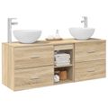 vidaXL Set kabinetov do kúpeľne 3 ks Dub sonoma 49,5 x 41 x 64,5 cm