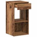 vidaXL Nočný stolík so zásuvkou staré drevo 35x34x66,5 cm