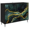 vidaXL Servírovacia skriňa WIJHE Čierny dub 102 x 33 x 76 cm