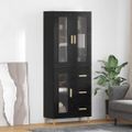 vidaXL Highboard Čierny dub 69,5 x 34 x 180 cm Kompozitné drevo