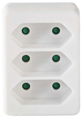 NEDIS sieťový rozbočovač/ 3x zásuvka typu C (bez kolíka)/ 250 V AC 50/60 Hz/ 2,5 A/ 1700 W/ biely Rozbočovač zásuvky, typ F na 3× typ C, 1700 W, 2,5 A, biely