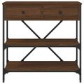 vidaXL Konzolový stolík hnedý dub 75 x 34,5 x 75 cm kompozitné drevo