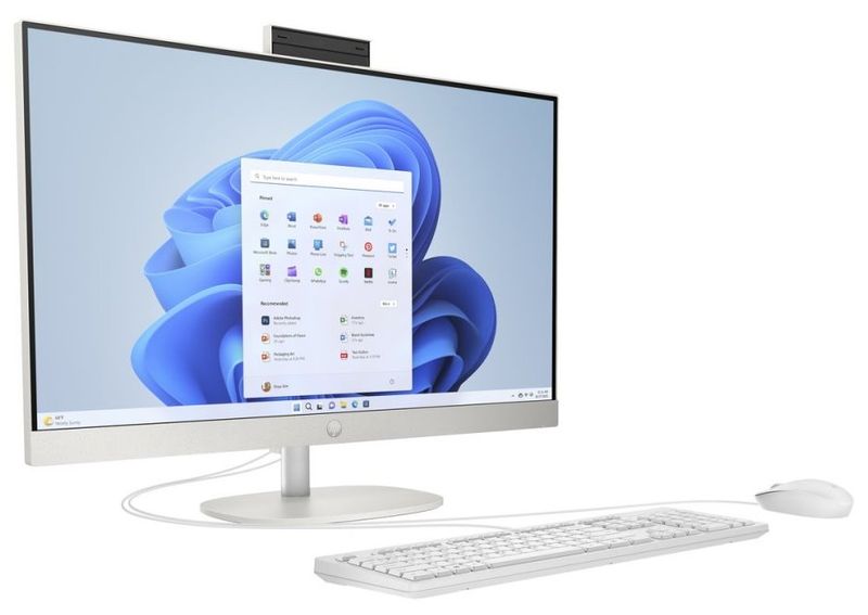 HP 27/27-cr0001nc/27"/FHD/R5-7520U/16GB/512GB SSD/AMD int/W11H/White/2R All-in-one pocítac, 27" Full HD IPS, Ryzen 5 7520U, 16GB LPDDR5, 512GB SSD, AMD Radeon 610M, W11H, bílý + klávesnice a myš