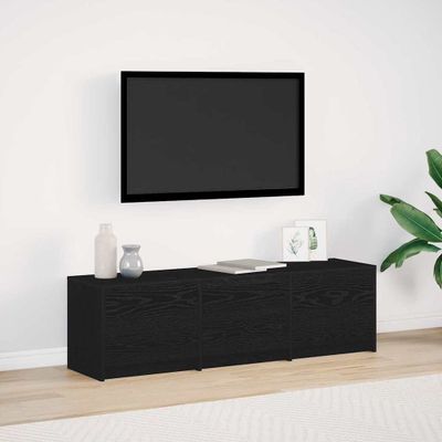vidaXL TV skriňa s LED Čierny Dub 140 x 34 x 40 cm Konštruované drevo
