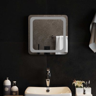 vidaXL Zrkadlo do kúpeľne s LED Priehľadná 40 x 40 cm tvrdené sklo