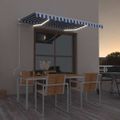 vidaXL Automatická markíza s LED a senzorom vetra 350x250 cm modro-biela