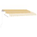 vidaXL Voľne stojaca ručne zaťahovacia markíza 350x250 cm, žlto biela