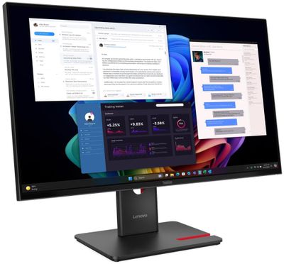 Lenovo T27UD-40/ 27"/ IPS/ 3840x2160/ 16:9/ 350cd/m2/ 1500:1/ 4ms/ HDMI/ DP/ USB/ USB-C/ LAN/ PIVOT Monitor, 27" 4K UHD, IPS, USB-C 100W, webkamera, ergonomický stojan, sieťový port, čierny