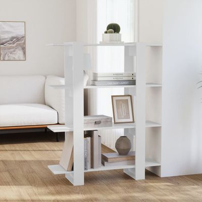 vidaXL Knižnica/deliaca stena biela 100x30x123,5 cm