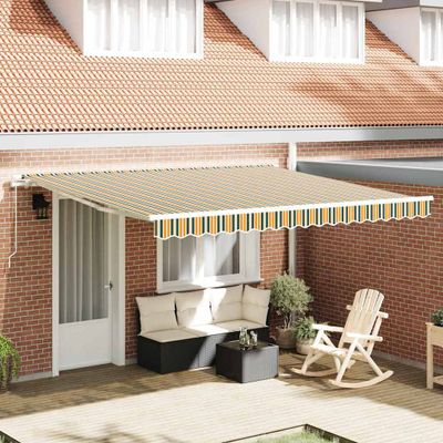 vidaXL Sklopná markíza Zelená 400 × 350 cm Polyester a hliník