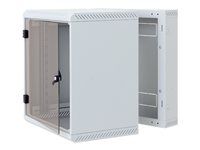19" dvojdielny nástenný rozvádzač 4U/600mm celosklenené dvere, IP30 nosnosť 20kg, svetlošedý RAL7035