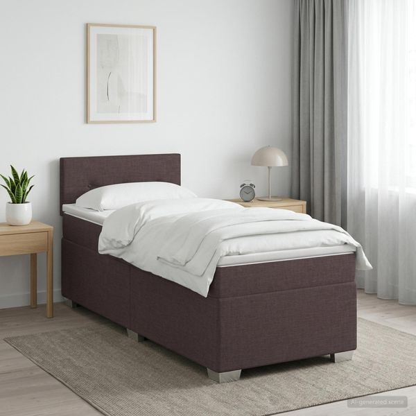 vidaXL Posteľ boxspring s matracom Tmavohnedá 80 x 200 cm Látka