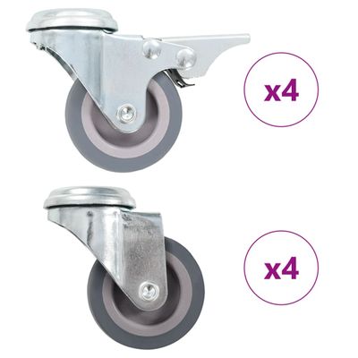 vidaXL 8 ks otočné kolieska s otvorom na skrutku 50 mm
