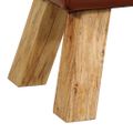 vidaXL Gymnastická lavica 110 cm hnedá pravá koža a mangovníkový masív