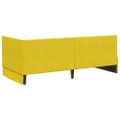 vidaXL Rohový rám postele s čelnou doskou Žltá 90 cm x 190 cm Zamat