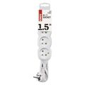 Predlžovací kábel EMOS P0411 / 1,5 m / 4 zásuvky / biely / PVC / 1 mm2