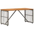 vidaXL Vonkajší stôl Biely 80 x 40 x 40 cm Oceľ a poly ratan