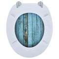 WC sedadlo s vekom z MDF, potlač "Staré drevo"