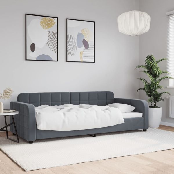 vidaXL Posteľný rám s matracom tmavosivý 90x190 cm zamat