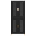 vidaXL Highboard Čierny dub 69,5 x 34 x 180 cm Kompozitné drevo
