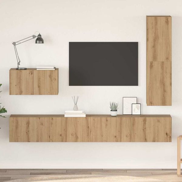 vidaXL Zostava TV skriniek 4 pcs Remeselný dub Kompozitné drevo