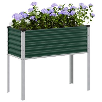vidaXL Záhradný kvetináč zelený 100x45x90 cm oceľový