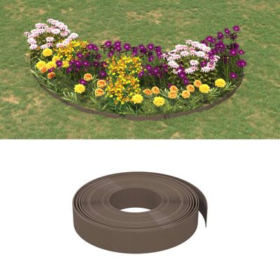 vidaXL Záhradné obruby 5 ks hnedé 10 m 10 cm polyetylén