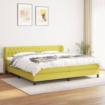 vidaXL Boxspring posteľ s matracom zelená 200x200 cm látka