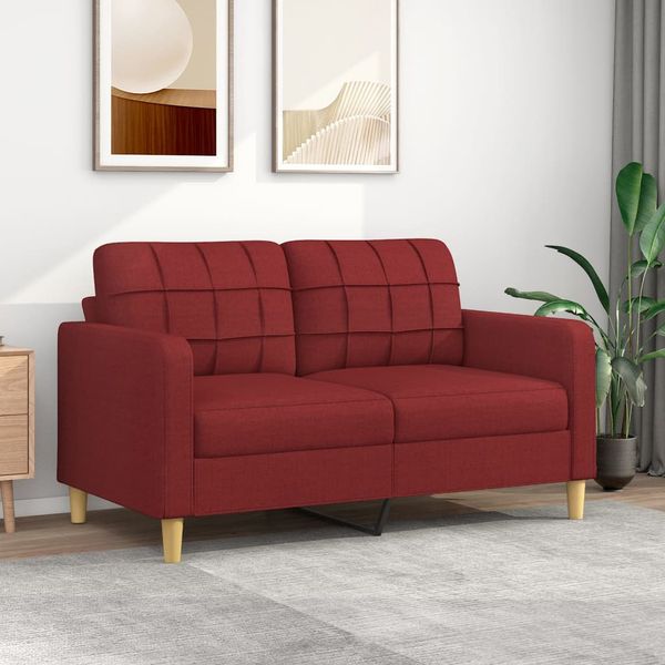 vidaXL 2-miestna pohovka vínovo-červená 140 cm látka