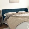 vidaXL Čelo postele so záhybmi tmavomodrá 163x23x78/88 cm zamat