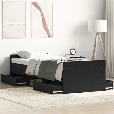 vidaXL Rám postele Čierny dub 193 x 78 x 50 cm Kompozitné drevo