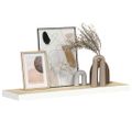 vidaXL Plávajúca nástenná polica dubová a biela 80x23,5x3,8 cm MDF